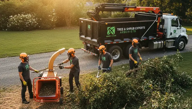 Professional shrub removal service in Allen, TX by Chop Chop Tree trimming overgrown bushes