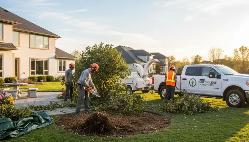 Professional shrub removal service in Allen, TX clearing overgrown bushes by Chop Chop Tree experts