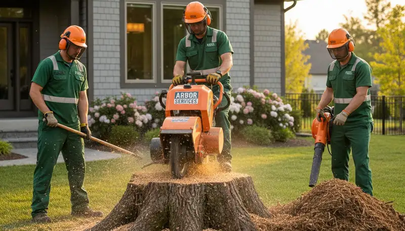 Professional stump removal service in Allen, TX by Chop Chop Tree experts removing large tree stump