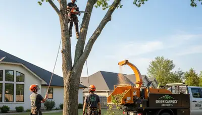 Professional tree removal service in Allen, TX safely cutting and clearing large damaged trees