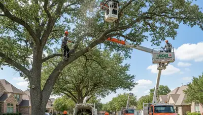Professional tree removal service in Allen, TX safely cutting and clearing trees for local homeowners